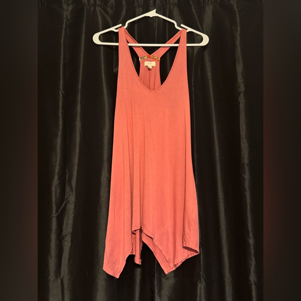 Cupio Coral Racerback Tank with Crisscross Back